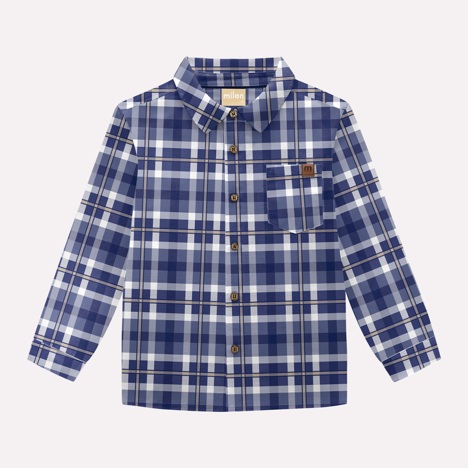Camisa Infantil Menino Xadrez Milon - loja milon